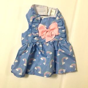XS blue rainbow pet dress